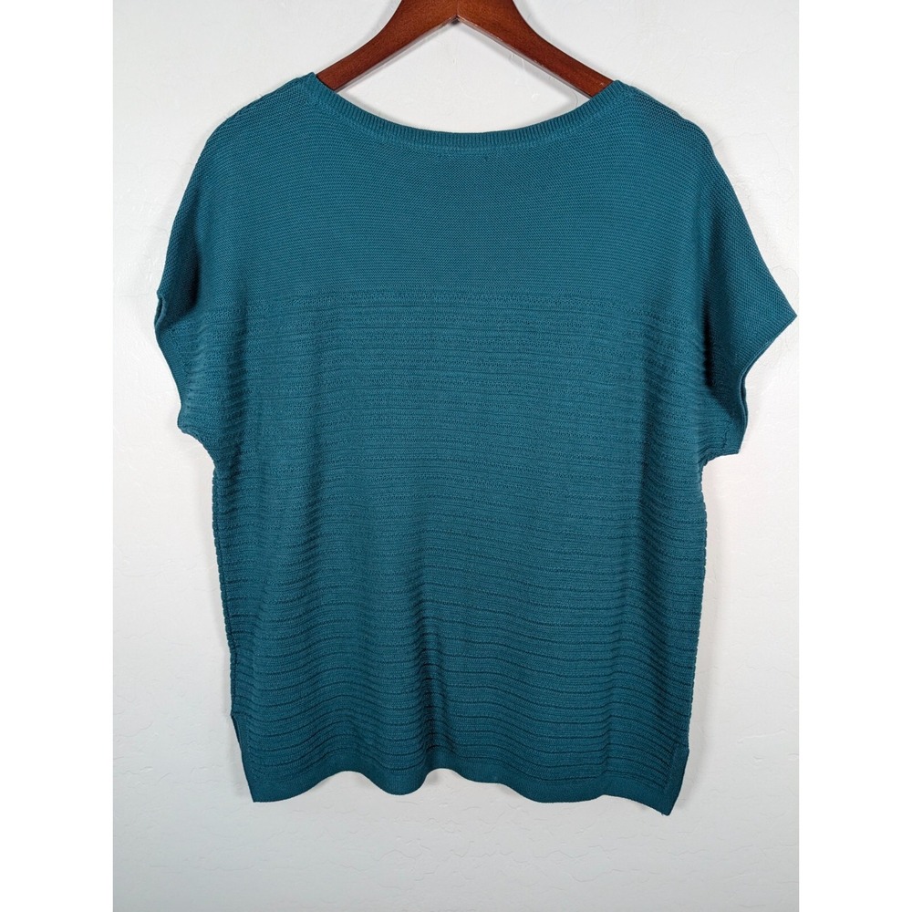 J. Jill Sweater Womens Small Green Wearever Collection‎ Short Cap Sleeve Stretch - Picture 2 of 11
